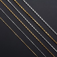 Collier fin en acier inoxydable, chaîne de type câble, plaqué or PVD, étanche, bijoux pour femmes et hommes, accessoires en gros