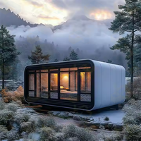 Nuevo Diseño 2025: Cabaña Moderna Tipo Apple, Portátil, Móvil, Prefabricada, de Acero, Impermeable, para Exteriores, de 20 y 40 Pies