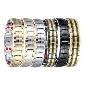 Bracelet magnétique thérapeutique en acier titane à énergie positive, réglable, cadeaux, vente chaude, pour hommes - Product Image 1