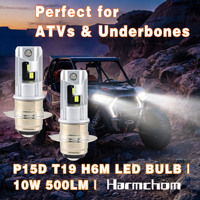 Neue Harmchom P15D T19 H6M Motorrad LED-Scheinwerferbirne 10W 3020 Chip Lüfterlos ATV Underbone Nebelscheinwerfer 12V