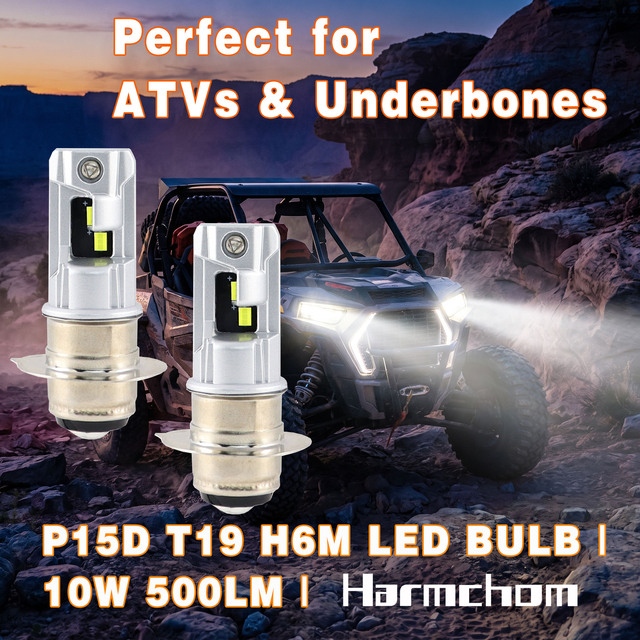 New Harmchom P15D T19 H6M Motorcycle LED Headlight Bulb 10W 3020 Chip Fanless ATV Underbone Front Fog Light 12V