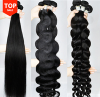 Lot de tissage naturel brésilien vierge brut, fausses mèches de cheveux, cuticules alignées en vison, vente en gros