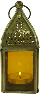 Lanterne en verre, lanterne, photophore en laiton en 6 couleurs bougeoir marocain bougeoir marocain hexagonal - Product Image 5