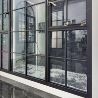 Estilo Vintage Slimline Marco Delgado Ventana abatible Aspecto de acero Ventanas francesas de aluminio para edificios históricos Mercado de EE. UU.