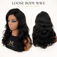 Perruques en cheveux humains sans colle, vente en gros, 22 pouces, ondulation lâche, fermeture à cordon 5x5, cheveux indiens bruts, couleur naturelle