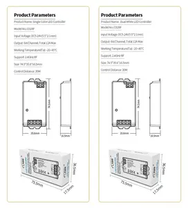 스마트 홈 조명을위한 GLS 2.4G 단일 컬러 컨트롤러