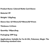 Fundas Mate para Tarjetas, 100 Unidades, Tamaño Estándar 66x91mm, Protector de Tarjetas Coleccionables de PP para Pokémon YuGiOh TCG, 14 Colores, Venta al por Mayor