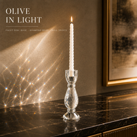 Porte-bougie en cristal à facettes, corps en forme de goutte d'eau taillée en diamant, coupe évasée, spirale blanche, pour bougie conique, décoration d'intérieur