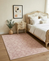 Tapis en laine et fourrure 0113 pour salon moderne de luxe, vert rouille beige, design abstrait artistique tufté, doux, moelleux, antidérapant, adapté aux animaux domestiques