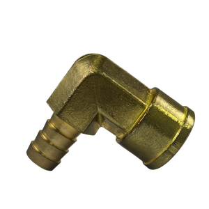 Conector de latón con rosca para manguera de 1/2" x 1/2" y codo hembra NPTF de 90 grados - Product Image 3