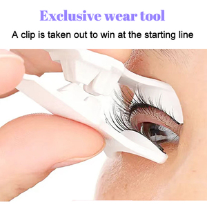 Handmade Natural Black 10-12mm Length 2-Piece Magnetic False <b>Mink</b> <b>Lashes</b> with Tweezer Clip Set - Product Image 4
