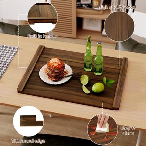 Vassoio da Cucina Rustico in Legno di Acacia e Coprifornello, Tipo a Singolo Livello, Impermeabile - Product Image 3