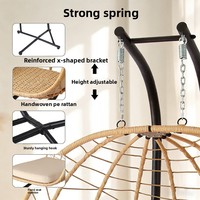 Fauteuil suspendu double en bambou pour extérieur, hamac paresseux sur pied, chaise à bascule de loisirs pour intérieur et balcon, style balançoire tendance