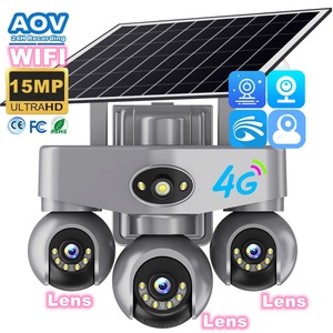 Wifi AOV V380Pro PTZ IP 3Lens 15MP HD Voice Cloud Outdoor <b>Security</b> Outdoor <b>Wireless</b> Bullet CCTV Surveillance 4G Network <b>Cameras</b> - Product Image 1