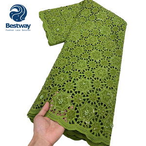 Bestway Jaune 5 Yards Mariage Africain Perles Solubles Dans L'eau Cordon Dentelle Tissu - Product Image 5