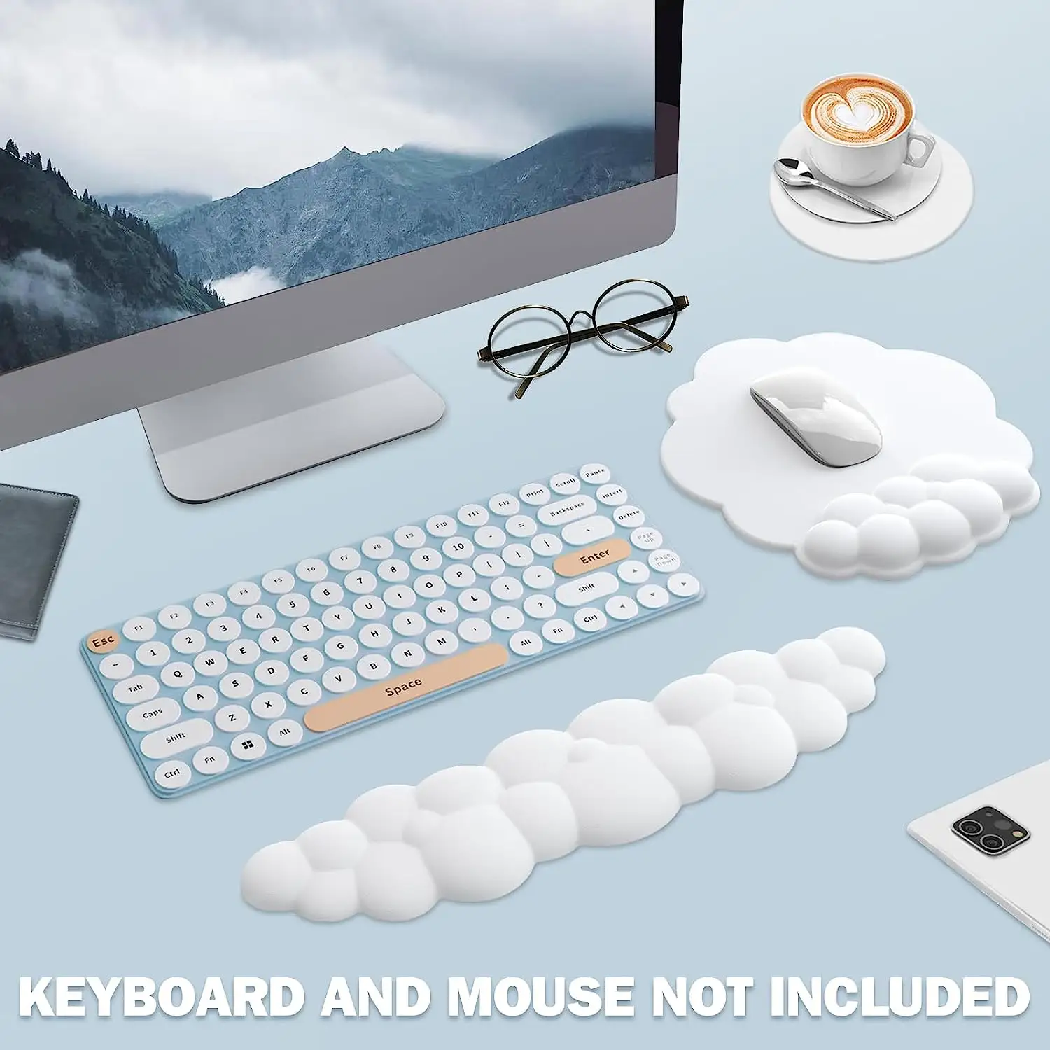 Neues Design Wasserdichte PU-Leder-Handgelenks tütze Unterstützung Ergonimic Gaming Benutzer definierte Cloud-Mauspads und Keyboard Cloud Wrist Rest Pad