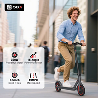 Trottinette électrique à deux roues en stock d'usine, pneus de 8,5 pouces, moteur 350W, pliable, étanche, batterie au lithium, pour adulte