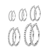 Hoop Earrings Earringshoop Large Hoop Earrings Women Fashion Jewelry Factory Price 18k Gold Plated Night Club 10mm Rhinestone Crystal Big Large Hoop Earrings