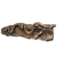 Statuette de serpent enroulé vintage en aluminium, statue de serpent sauvage avec base gravée, décoration de table de luxe pour la maison ou le bureau, artisanat artistique