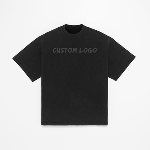 Streetwear Heavyweight Cropped T-Shirt Luxury Blank <b>Plain</b> <b>Tee</b> Shirt 100% Cotton Oversized <b>White</b> T Shirt Unisex - Product Image 3