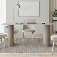 Bureau d'Ordinateur Nordique Moderne Blanc Pur, Table Simple Style Crème Ardoise pour Petit Appartement et Étude, Fabriquée en Panneau de Bois