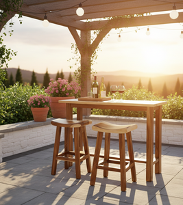 Modern Curve Bar Chair Made Solid Monkey <b>Pod</b> Wood Ergonomic Comfort Natural Elegance Lasting Durability Home Bar Dining - Product Image 2