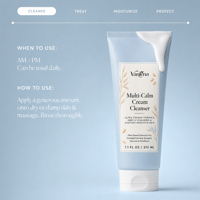 Nettoyant Crème Multi-Calme Vegan et Sans Cruauté OEM/ODM, Hydratant Doux et Raffermissant pour Peaux à Tendance Eczématoïde 210ml