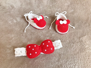 Conjunto de Zapatos de Bebé Hechos a Mano con Orejas de Dibujos Animados y Lazo, Zapatillas Suaves de Punto para Bebés que Empiezan a Caminar, Regalo para Guardería - Product Image 5