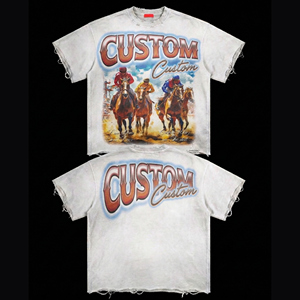 T-shirt Personalizzata da Uomo in Cotone 240gsm, Oversize, Stile Streetwear, Unisex, Crop Top con Grafica, Effetto Vintage e Lavaggio Consumato - Product Image 2