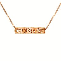 Collar Personalizado YBcustom OEM/ODM, Colgante con Nombre Personalizado, Letra Simple Tridimensional, Chapado en Oro Rosa de 18K