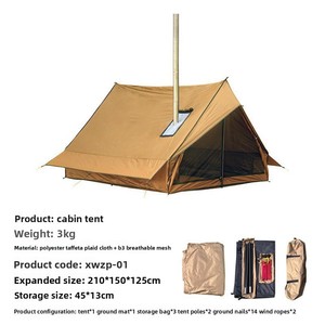 <span class=keywords><strong>Tenda</strong></span> <span class=keywords><strong>da</strong></span> <span class=keywords><strong>Campeggio</strong></span> e Spiaggia Stile Cottage Leggera a Doppio Strato BC con Apertura per Camino Impermeabile Zp061 in Poliestere Oxford - Product Image 5