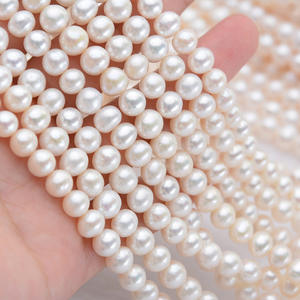 Wholesale 7-8mm White Freshwater Pearl Semi-Finished Necklace Strong <b>Light</b> <b>Circle</b> Leisure Micro Leisure - Product Image 3