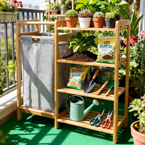 סיטונאי במבוק טבעי מדף כביסה סל אחסון מדפי אחסון מדף מדף ושקית הזזה - Product Image 2