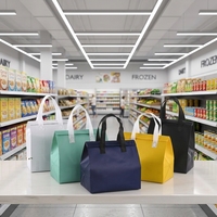 Sac isotherme réutilisable en non-tissé avec doublure en aluminium, pliable, pour le stockage alimentaire, OEM ODM