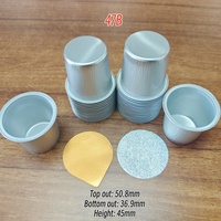 Conteneur en aluminium K-Cup de 47 ml avec couvercle en aluminium, qualité alimentaire, écologique, design personnalisé, alliage 8011/O, moulage en pâte.