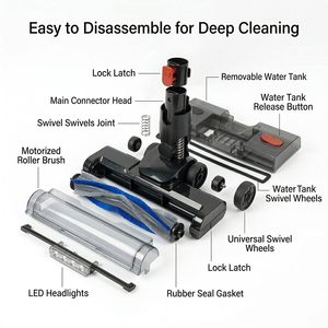 Cepillo de Agua Eléctrico para Aspiradoras <span class=keywords><strong>Dyson</strong></span> V7 V8 V10 V11 V15, <span class=keywords><strong>Repuestos</strong></span> para Aspiradoras Húmedas y Secas, Cabezal de Cepillo, Tanque de Agua, Mopa - Product Image 3