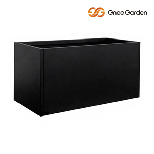 Maceta Cuadrada de Acero Galvanizado Negro de 59 L, Estilo Americano, Ecológica, Resistente a la Intemperie, para Jardín Interior y Exterior, de Larga Duración - Product Image 1