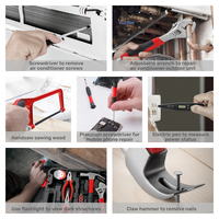 Ensemble de boîte à outils portable multifonction pour la maison et le bureau, 104 pièces, comprenant un kit de fixation murale de 60 pièces, réparations ménagères