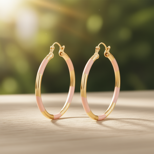 Orecchini a Cerchio Multicolore E4507, Placcati in Oro, in Lega di Zinco, Gioielli Geometrici alla Moda per Donne - Product Image 2