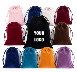 Pochette en velours avec cordon de serrage, sac d'emballage personnalisé pour bijoux, sac en velours avec logo personnalisé pour bijoux - Product Image 3