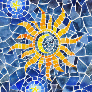 Tùy chỉnh kích thước và thiết kế nghệ thuật khảm tường gạch thủy tinh khảm nghệ thuật bức tranh tường gạch hoa cây khảm - Product Image 3