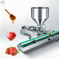Machine de remplissage automatique de table à pompe à piston pour confiture, miel, crème cosmétique, shampoing, ketchup, lotion, pâte avec convoyeur