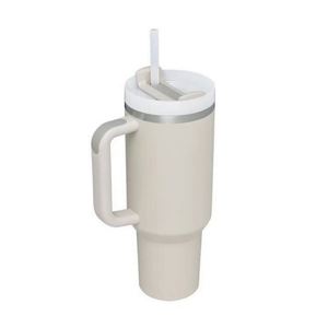 Custom Logo Stainless Steel <b>Insulated</b> Drinking Thermal Coffee <b>Mug</b> 40oz 2-in-1 Lid and Straw with Handle - Product Image 5