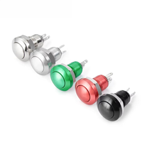 Mini-interrupteurs à bouton-poussoir 1NO en acier inoxydable, capuchons de commande tactile 2-12, 8 mm, 24 V, 1 A