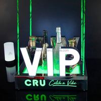 Bar club nocturno colorido RGB creativo de acero inoxidable láser VIP estante de exhibición de vino portabotellas presentador glorificador licencia de licor