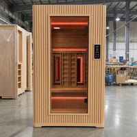 Cabine de sauna infrarouge fiable pour 2 personnes en bois de pruche, faible EMF, avec chauffages en fibre de carbone, pour spa sec intérieur, système de soins de santé
