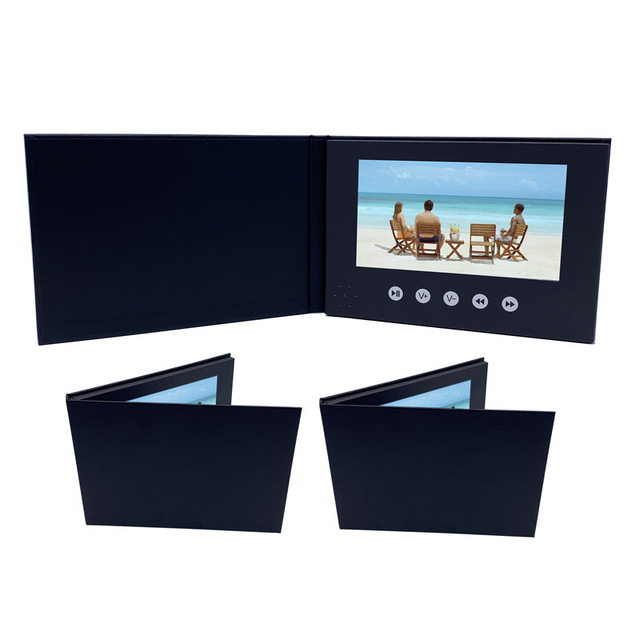 Digital Book Lcd Screen Video Brochure for Greeting Gift Invitation Business Card Video Advertising Brochure