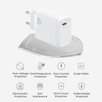 Cargador de Pared para Laptop y Dispositivos Móviles con USB-C PD 3.2 de 40W, Resistente al Fuego, Carga Rápida PPS, Adaptador de Corriente con Enchufe Europeo, OTP, Compacto y Portátil