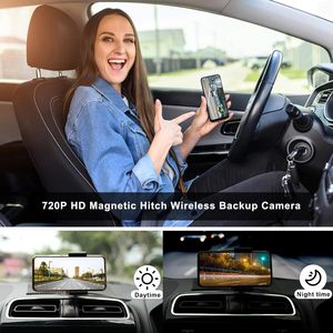Cámara de respaldo inalámbrica con enganche magnético WiFi, Ayuda de marcha atrás fácil de enganchar para remolques, coches con batería recargable de visión nocturna - Product Image 5