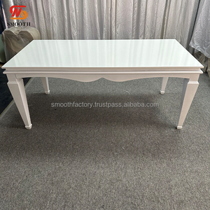 Mesa con Marco de Metal Blanco Personalizada, Diseño Moderno para Hoteles, Comedores, Banquetes de Boda, Restaurantes y Fiestas - Product Image 1
